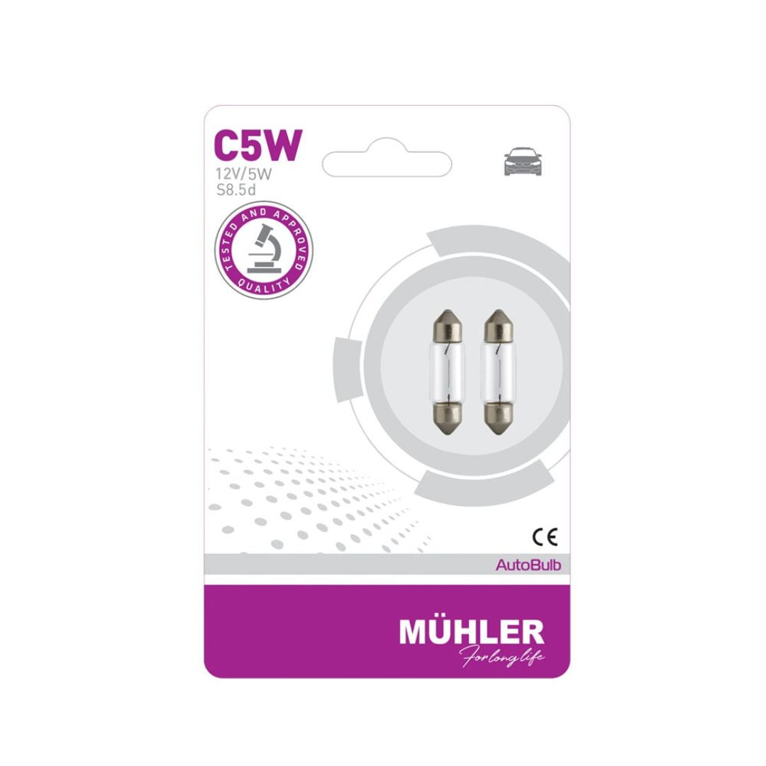 LAMPA 12V 5W 33MM SULF S8.5D BLISTER MUHLER