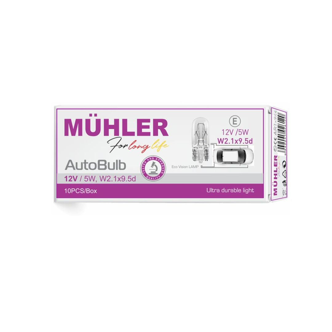LAMPA 12V W5W W2.1X9.5D KUTI MUHLER