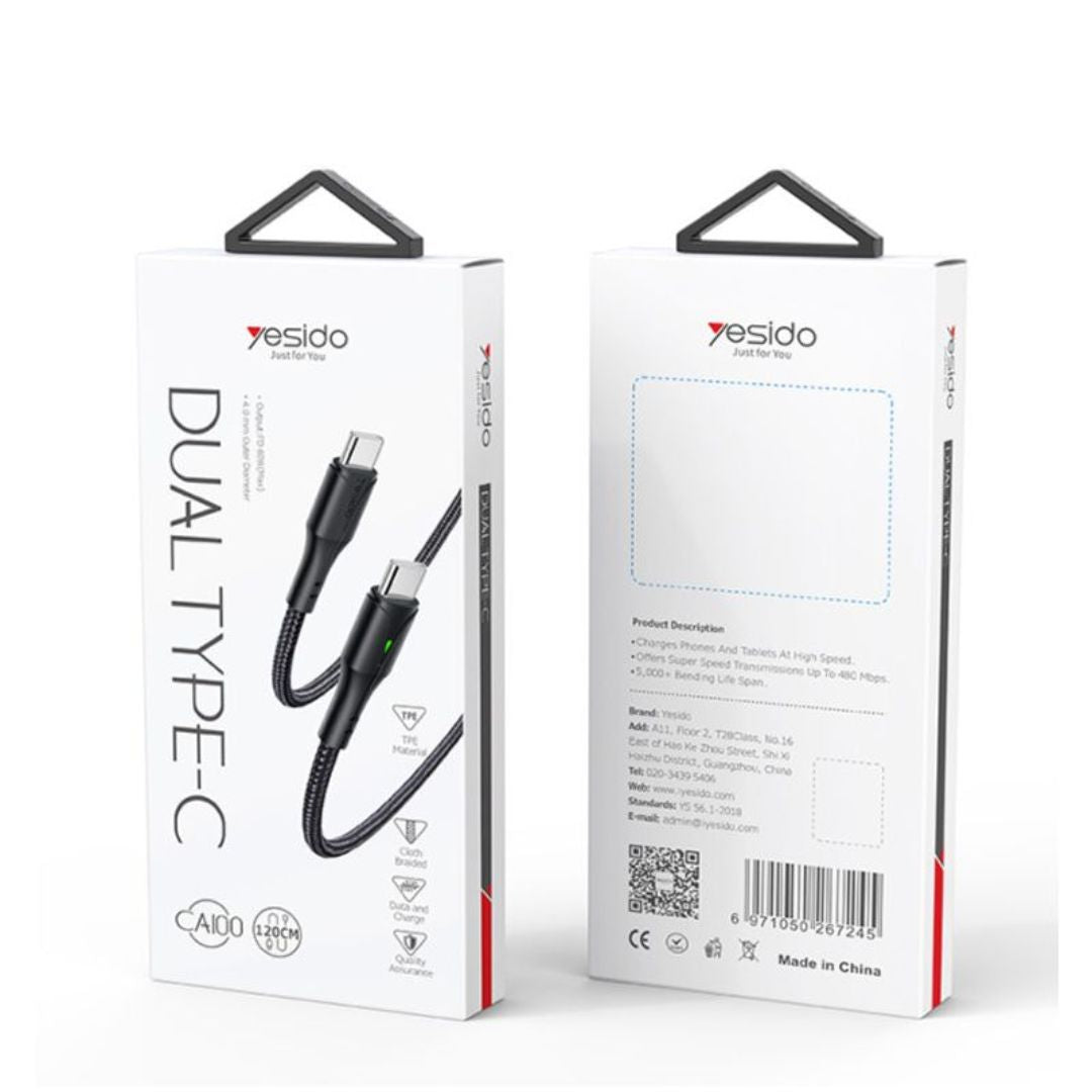 KABLLO TYPE-C TO TYPE-C 1.2M 3A 60W